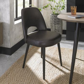 2 x Vintage Dining Chairs Peppercorn Upholstered
