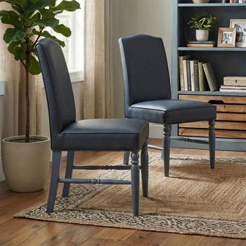 2 x Bishop Grey Faux Leather Dining Chair