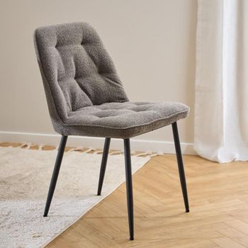 2 x Brooke Taupe Boucle Fabric Dining Chair