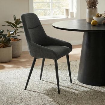 2 x Claflin Dark Grey Fabric Dining Chair