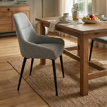2 x Claflin Grey Fabric Dining Chair