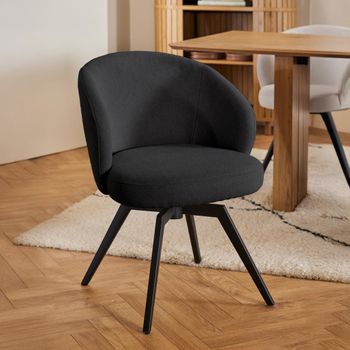 2 x Darlene Swivel Anthracite Fabric Dining Chair