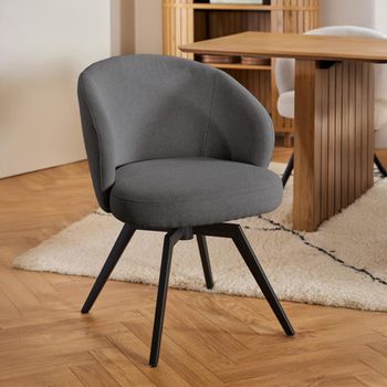 2 x Darlene Swivel Grey Fabric Dining Chair