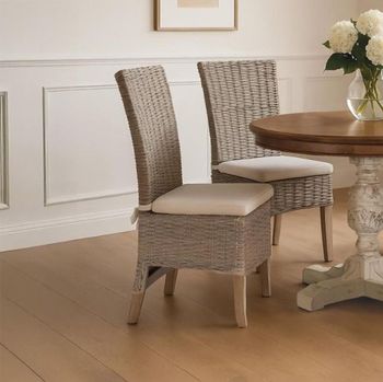 2 x Elbing Grey Rattan Dining Chair