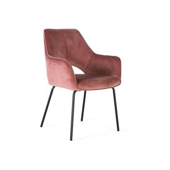 2 x Gahanna Pink Velvet Fabric Armchair