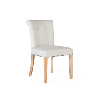 2 x Gower Light Beige Fabric Dining Chair