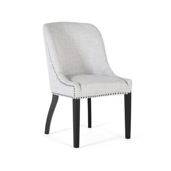 2 x Gower Light Grey Fabric Dining Chair
