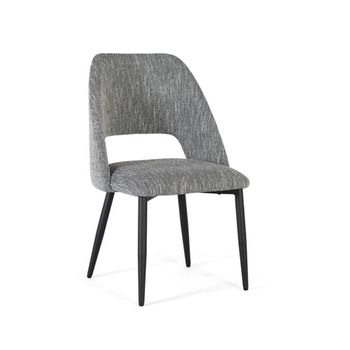 2 x Greece Grey Fabric Dining Chair