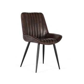 2 x Haines Brown Leather Dining Chair