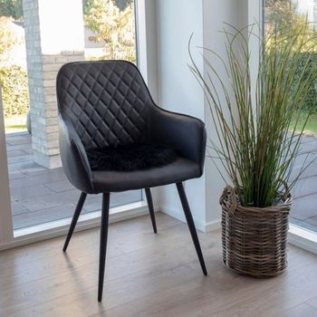 2 x Harbo Black Faux Leather Dining Chair