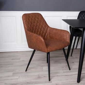 2 x Harbo Vintage Brown Faux Leather Dining Chair