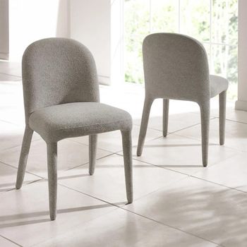 2 x Holly Graphite Grey Fabric Dining Chair