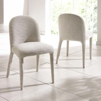 2 x Holly Pearl Sand Fabric Dining Chair