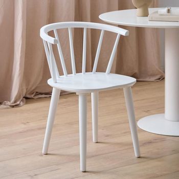 2 x Ida White Spindle Curved Back Dining Chair
