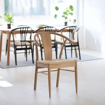 2 x Janik Oak Curved Back Dining Chair