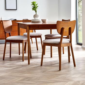 2 x Lowry Cherry Wood Retro Style Dining Chair