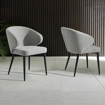 2 x Marcus Light Grey Fabric Dining Chair