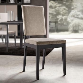 2 x Modern Kali Taupe Faux Leather Dining Chair