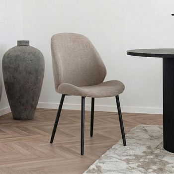 2 x Monte Carlo Stone Fabric Dining Chair
