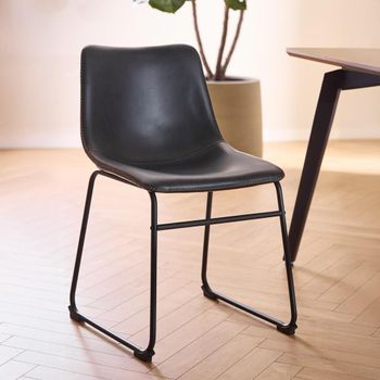 2 x Oregon Vintage Black Faux Leather Dining Chair