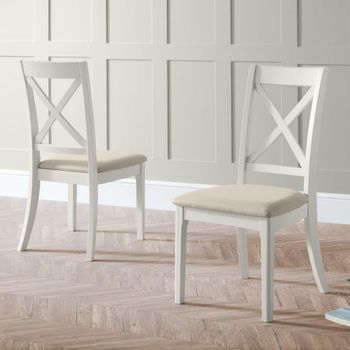 2 x Provence Grey Cross Back Dining Chair