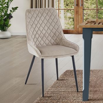 2 x Signature Blue Mink Fabric Dining Chair