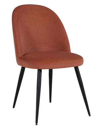 2 x Gabi Coral Velvet Dining Chair with Black Legs