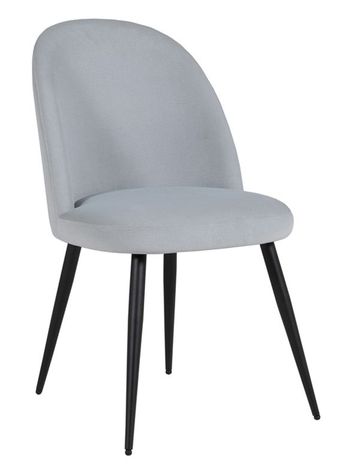 2 x Gabi Grey Velvet Dining Chair with Black Legs