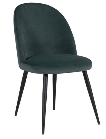 2 x Gabi Sage Green Velvet Dining Chair with Black Legs