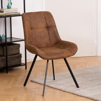 2 x Waylor Camel Fabric Dining Chair