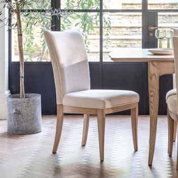 2 x Toulon Cream Fabric Dining Chair