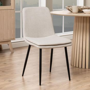 4 x Becca Beige Fabric Dining Chair