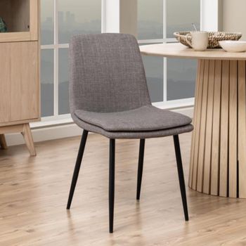 4 x Becca Light Grey Fabric Dining Chair