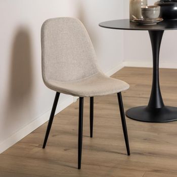 4 x Celia Beige Fabric Dining Chair