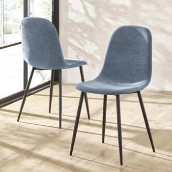 4 x Lottie Denim Fabric Dining Chair