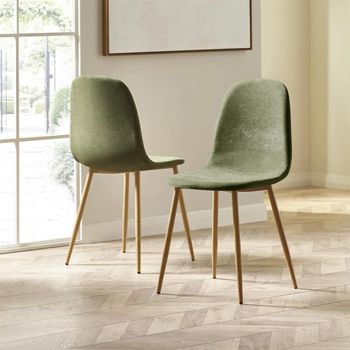 4 x Lottie Olive Green Fabric Dining Chair