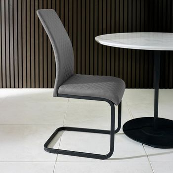 4 x Xavier Cantilever Grey Dining Chair