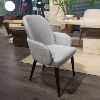 Abbie Dining Diamond Back Fabric Armchair - Colours Available