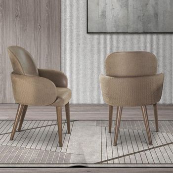 Abbie Dining Zig-Zag Back Fabric Armchair - Colours Available