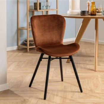 2 x Batilda Copper Fabric Dining Chair