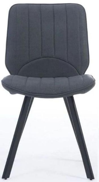 Clearance - 4 x Alessandra Grey Faux Leather Dining Chairs - FS175