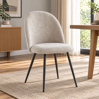 Clearance - 2 x Cajon Silver Fabric Dining Chairs - FSS14439