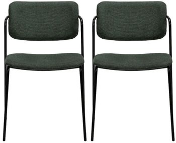 Clearance - 2 x Dan Form Zed Sage Green Fabric Dining Chairs - FS142