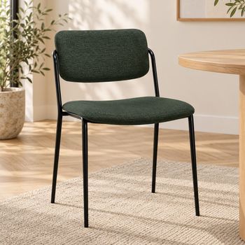 Clearance - 2 x Dan Form Zed Sage Green Fabric Dining Chairs - FS142