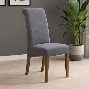 Clearance - 2 x Italia Light Grey Fabric Dining Chairs - FSS15633