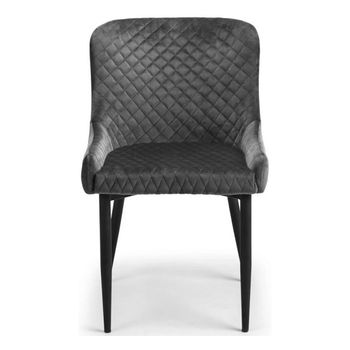 Clearance - 2 x Luxe Grey Fabric Dining Chairs - A344