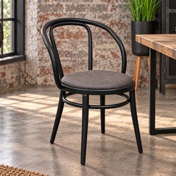 2 x Grey Faux Leather Dining Chair