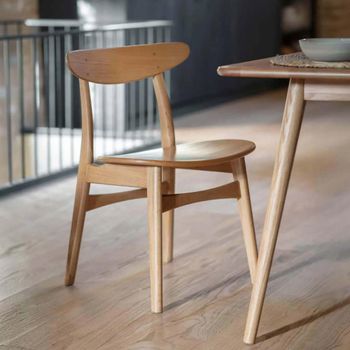 2 x Longcot Natural Dining Chair