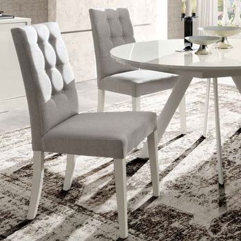 Roma Italian White Mojito Fabric Dining Chair