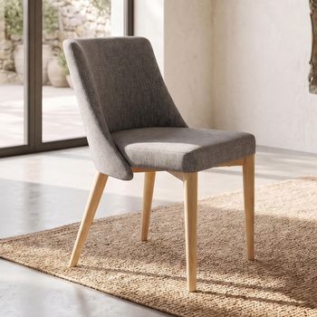 2 x Oak Upholstered Fabric 036 Dining Chair